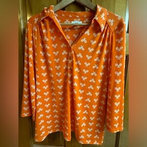 Tennis Blouse Preppy Orange